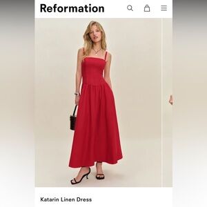 Reformation Red Linen Maxi Dress— Limited Edition dress